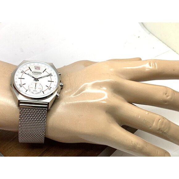 Citizen Men's Watch CX0000-71A Connected Bluetooth Mesh Band 42mm Silver Steel - Picture 4 of 14